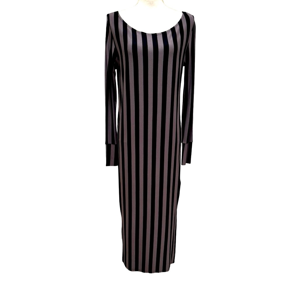 NWT Matti Mamane Avant Garde Striped High Low Maxi Dress. Medium - Picture 2 of 7